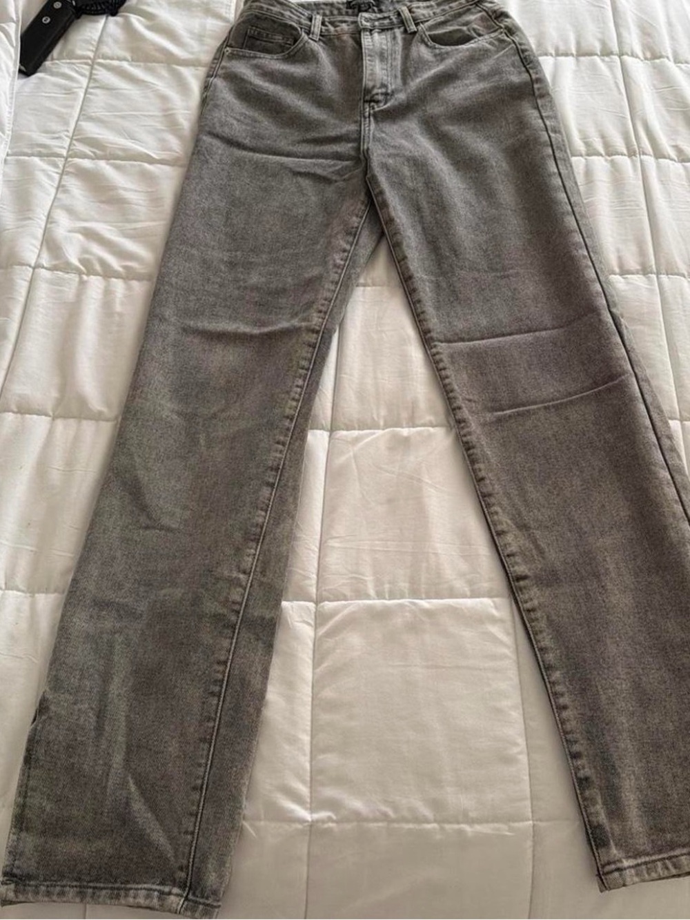 PrettyLittleThing Gray Straight Leg Jeans